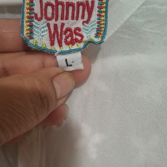Johnny Was Wome's White Embellished Tunic with Mandarin Collar Size L - Picture 3 of 12